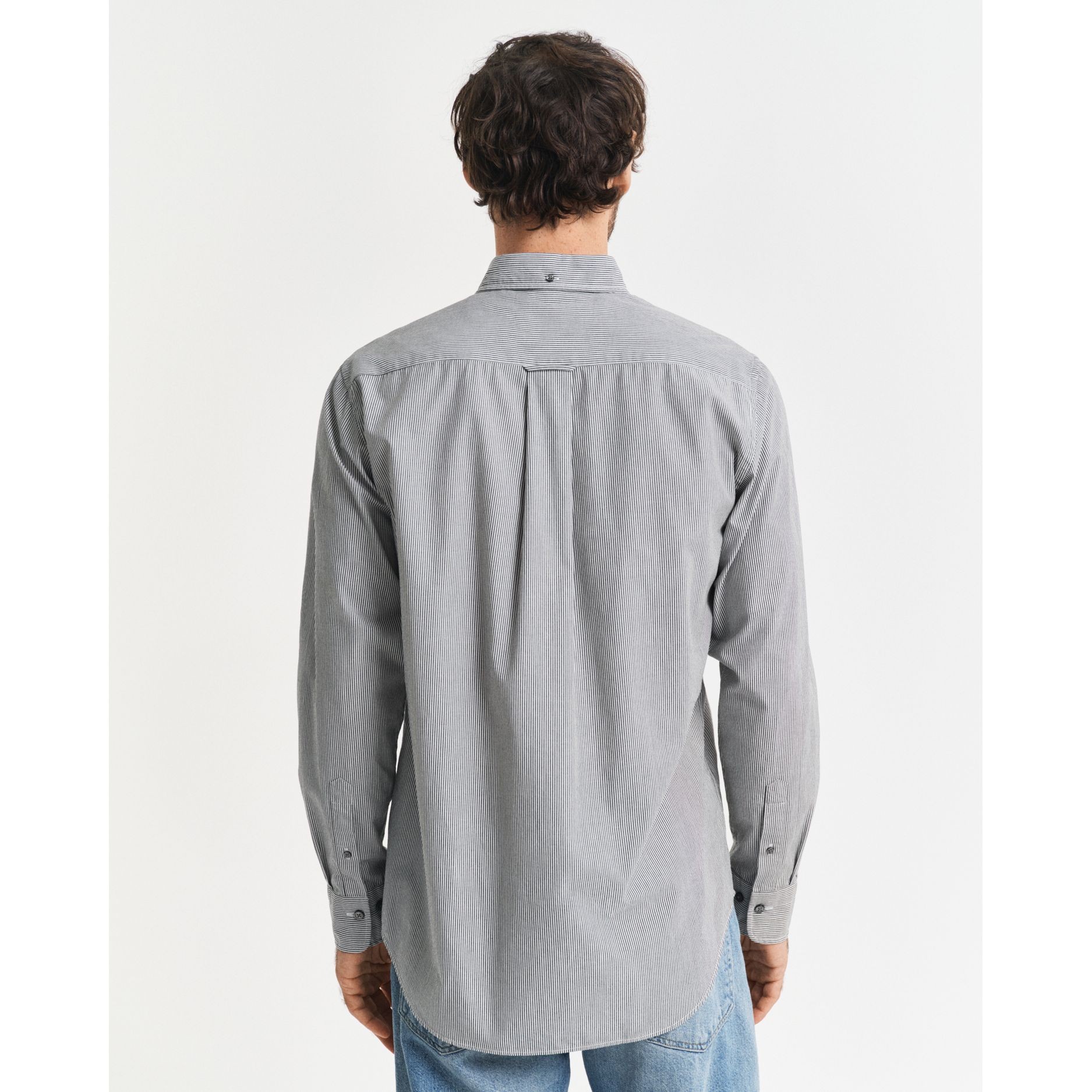 GANT Marškiniai ilgomis rankovėmis vyrams, Pilka, reg classic poplin banker 3