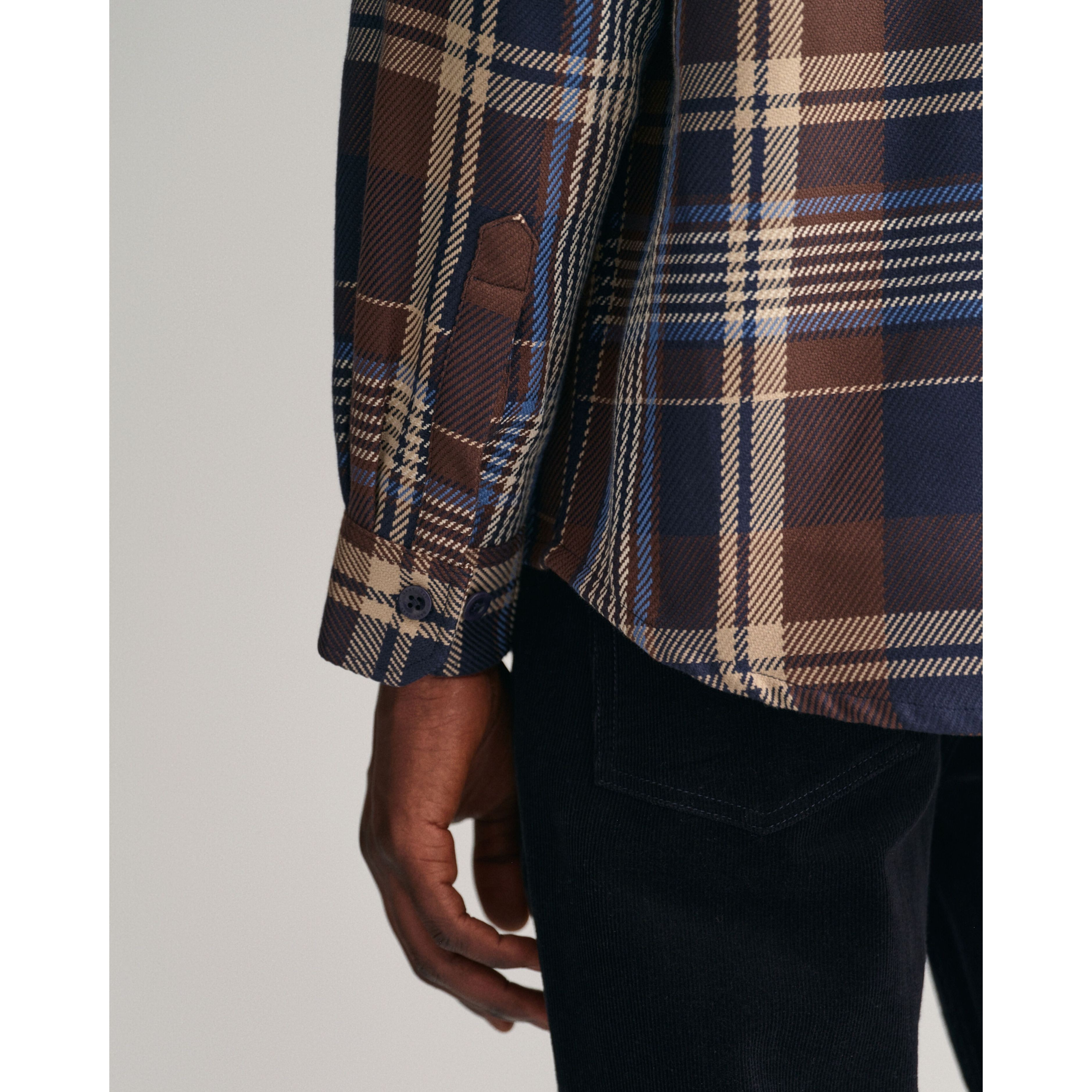 GANT Marškiniai vyrams, Mėlyna, HEAVY TWILL CHECK OVERSHIRT 4