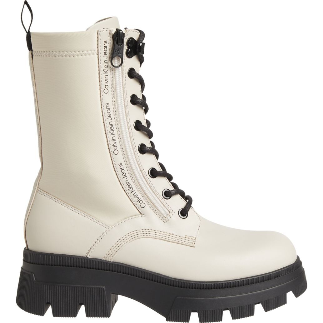 CALVIN KLEIN JEANS Aulinukai moterims, Smėlio, CHUNKY COMBAT LACEUP ZIP 2