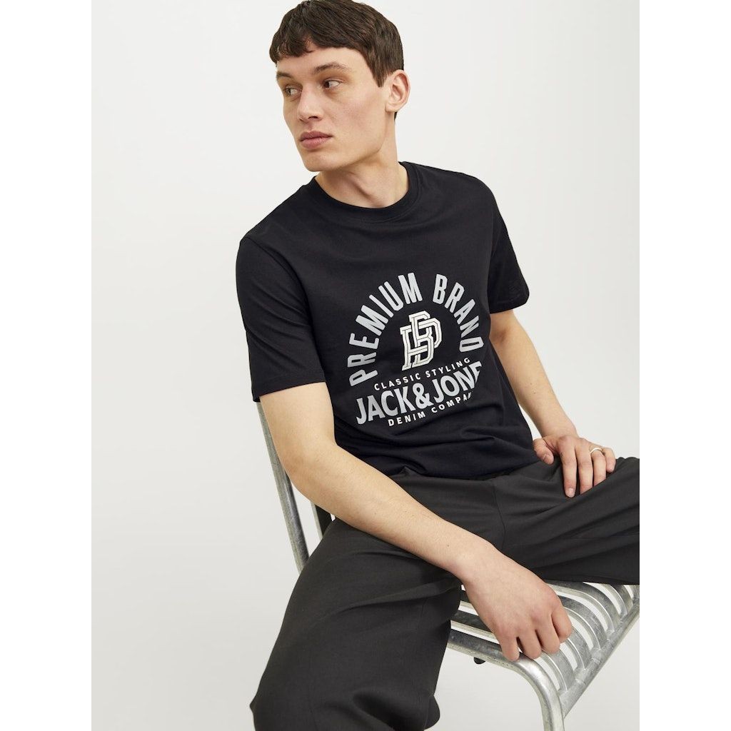 JACK & JONES Marškinėliai vyrams, Juoda, JPRSTAR TEE SS CREW 7