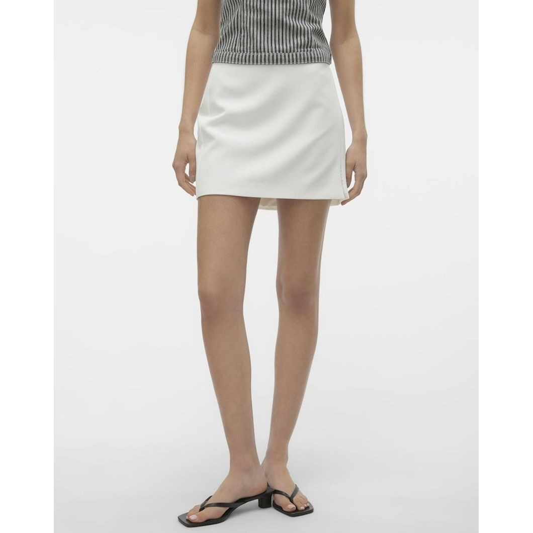 VERO MODA Mini sijonas moterims, Balta, Vmflorenti mini skirt 3