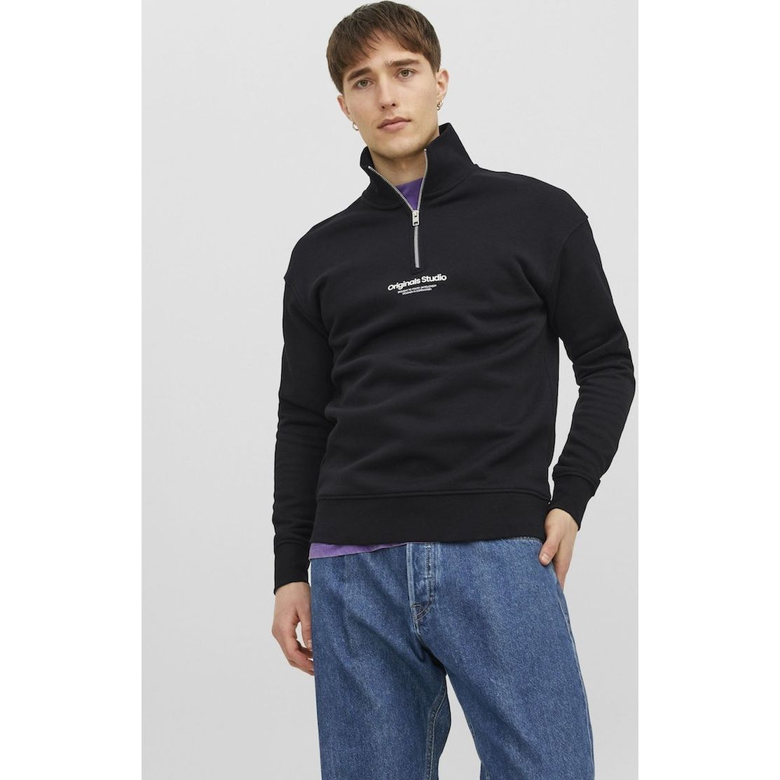 JACK & JONES Sportinis nertinis vyrams, Juoda, Jorvester sweatshirt 2