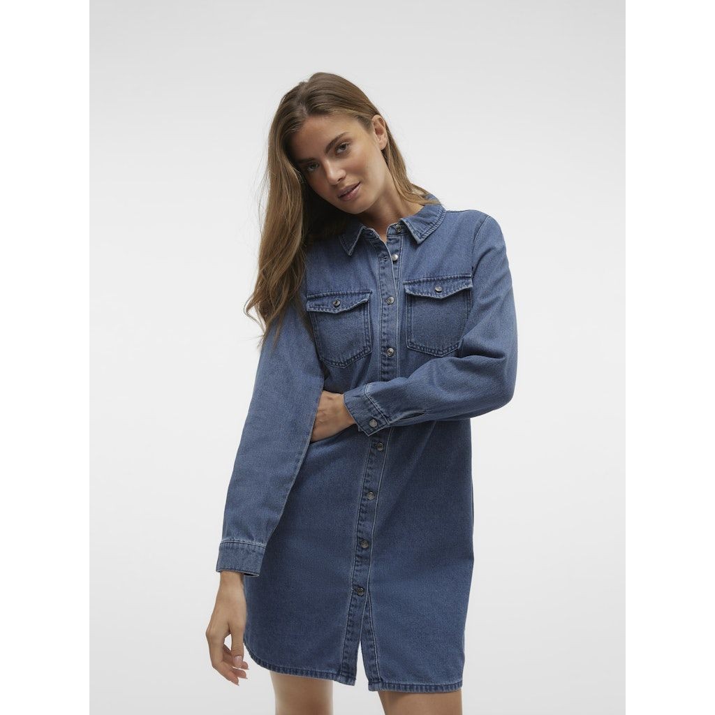 VERO MODA Mini suknelė moterims, Mėlyna, Jennie short denim dress mix 4
