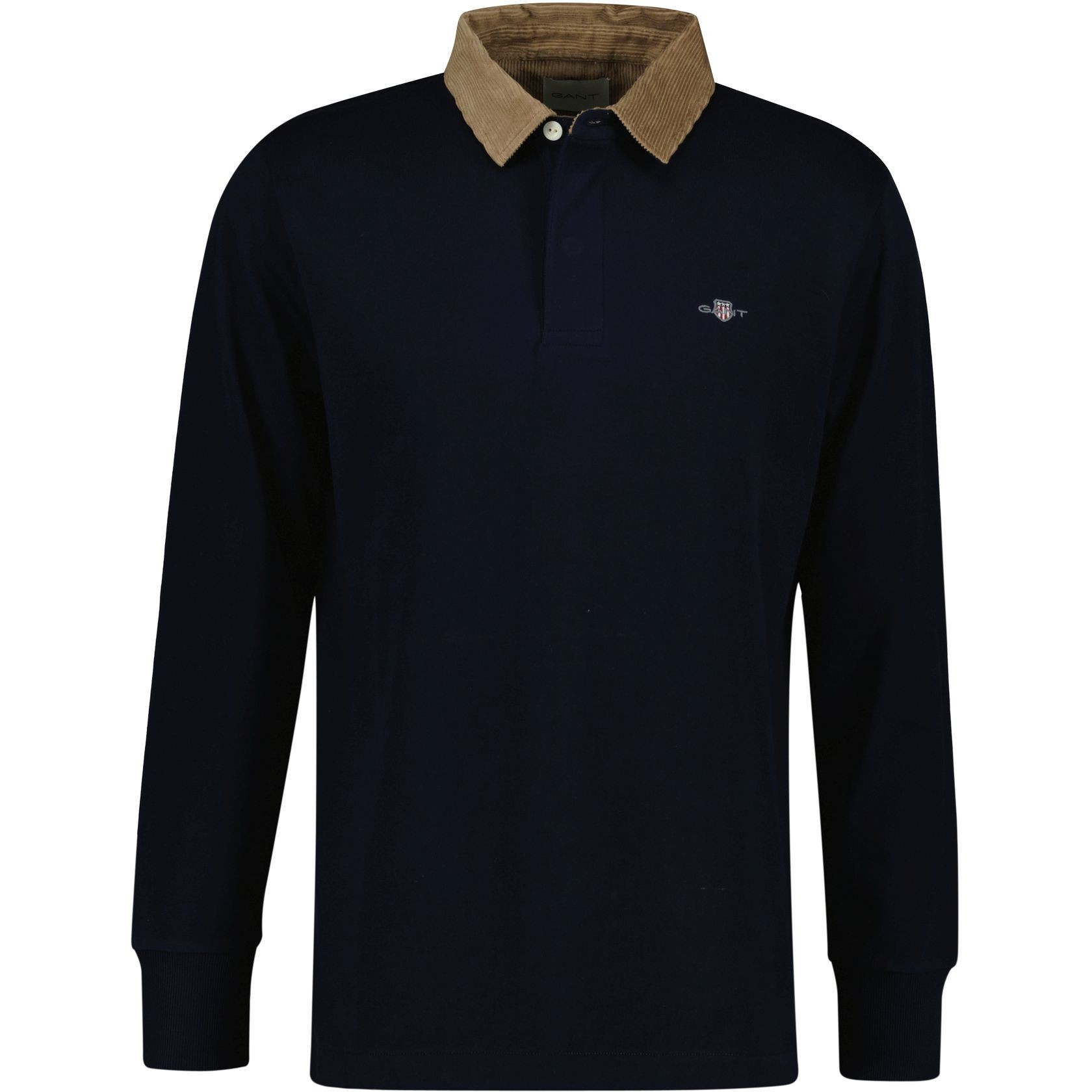 GANT Polo marškiniai ilgos rank. vyrams, Mėlyna, cord collar heavy rugger 1
