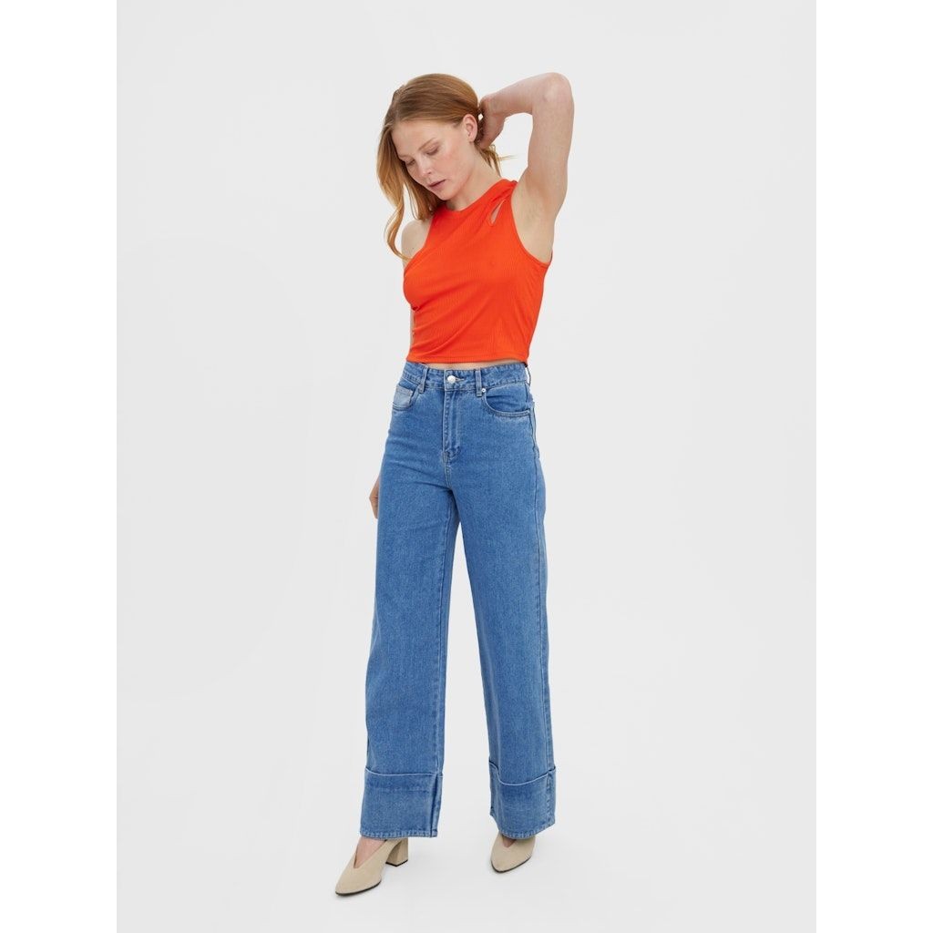 VERO MODA Palaidinės moterims, Raudona, VMOFELIANEIA TANK CRO 3