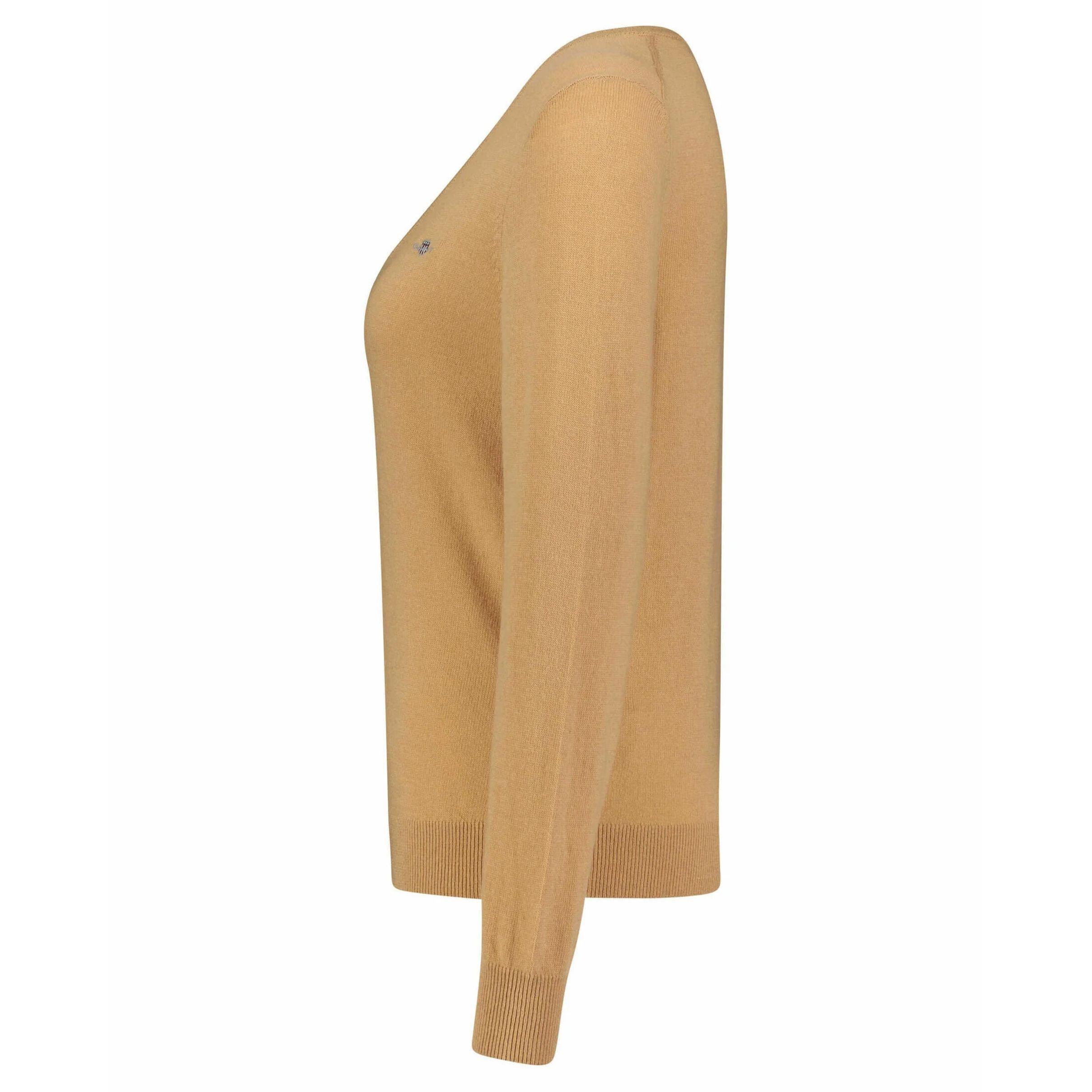 GANT Megztinis moterims, Žalia, EXTRAFINE V-NECK 3