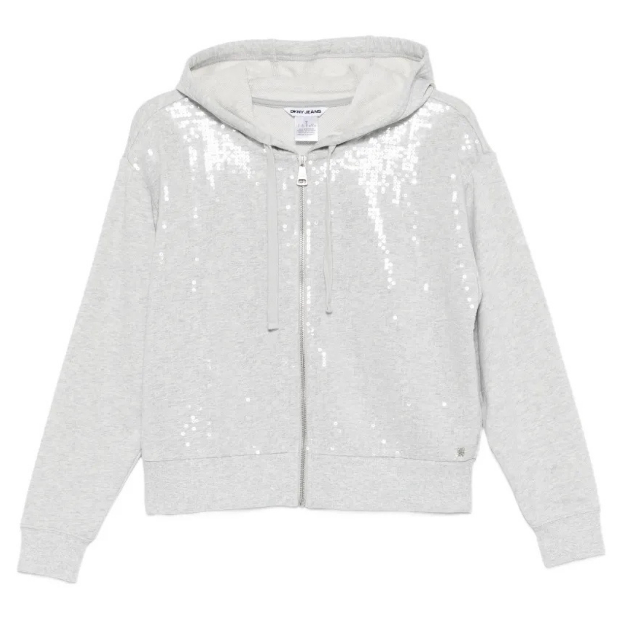 DKNY Sportinis nertinis moterims, Pilka, Sequins zip front sweatshirt 1