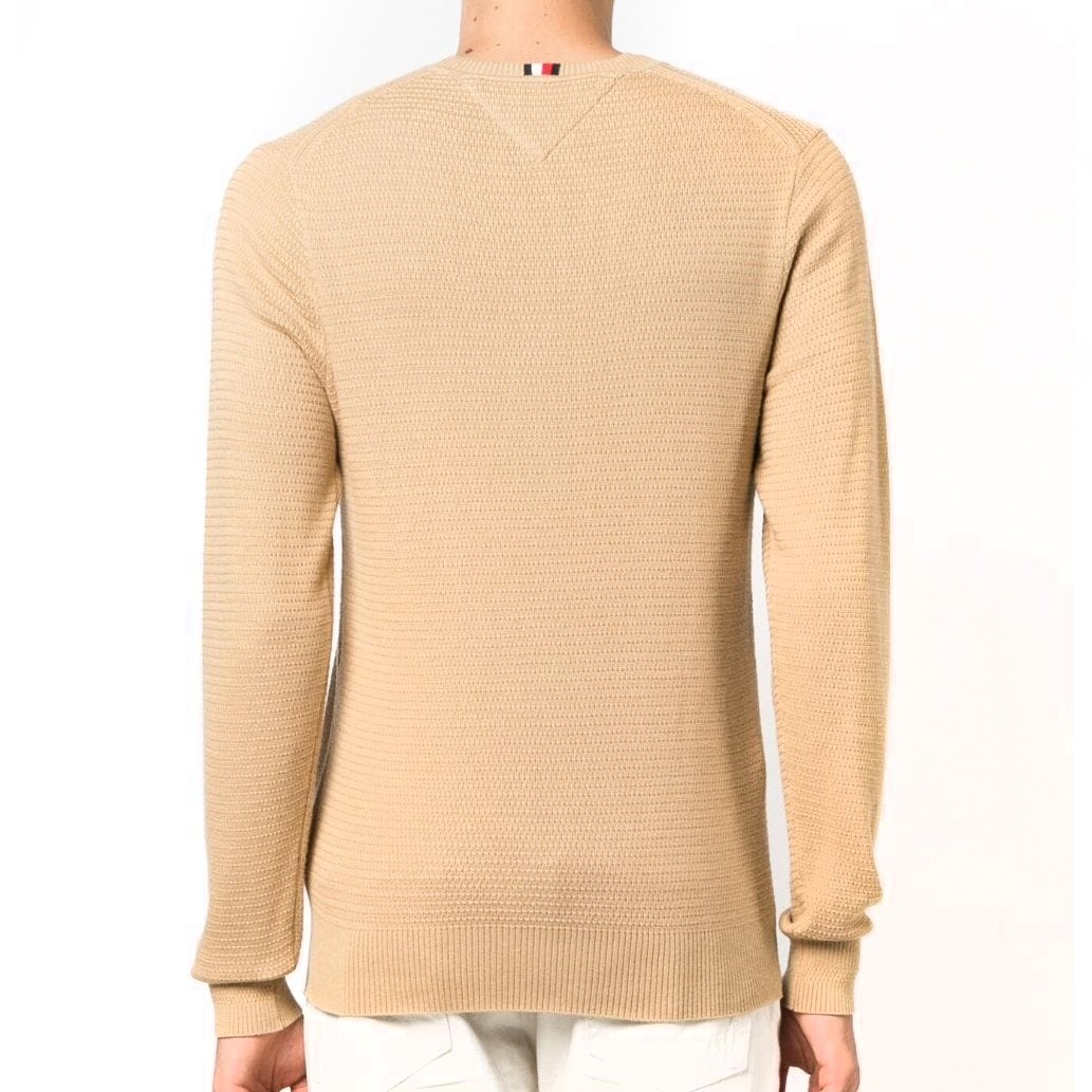 TOMMY HILFIGER Megztinis vyrams, Žalia, Interlaced structure crew neck 3