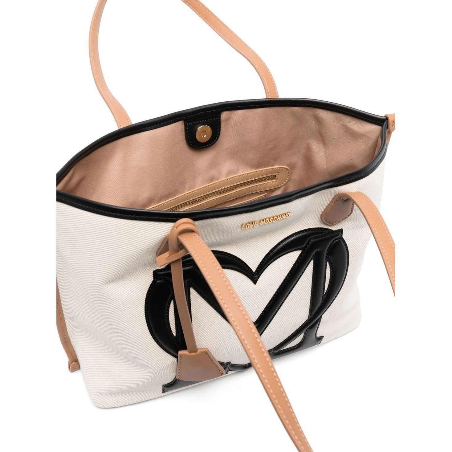 LOVE MOSCHINO Pirkinių krepšys moterims, Juoda, Canvas tote bag 4