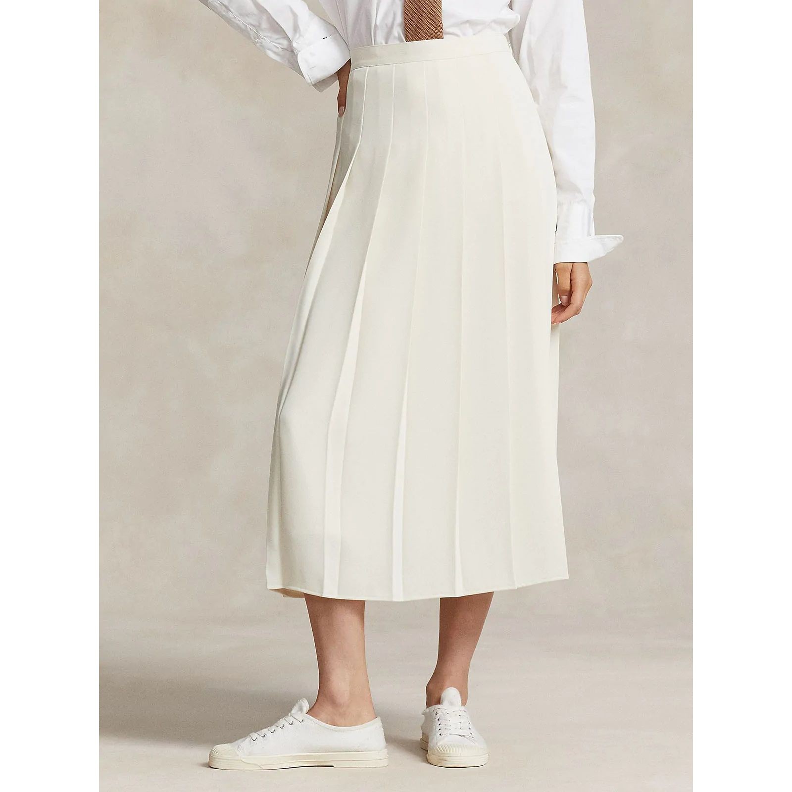 POLO RALPH LAUREN Midi sijonas moterims, Kūno, Plate midi skirt 2