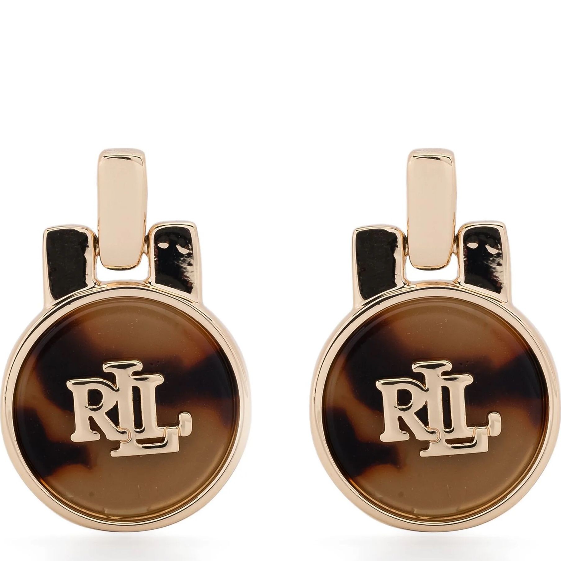 RALPH LAUREN Auskarai moterims, Auksinė, Pe logo tort drop 1