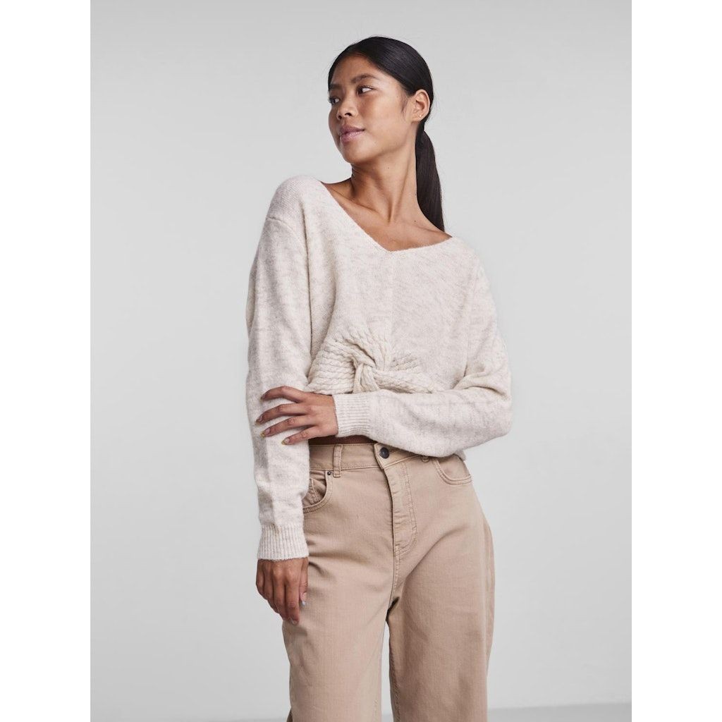 PIECES Megztinis moterims, Balta, PCNOA LS REVERSIBLE C 2