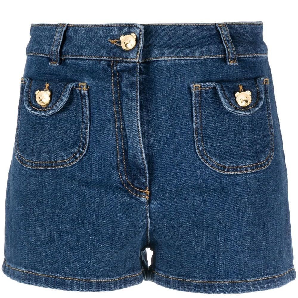 MOSCHINO Šortai moterims, Mėlyna, Denim shorts