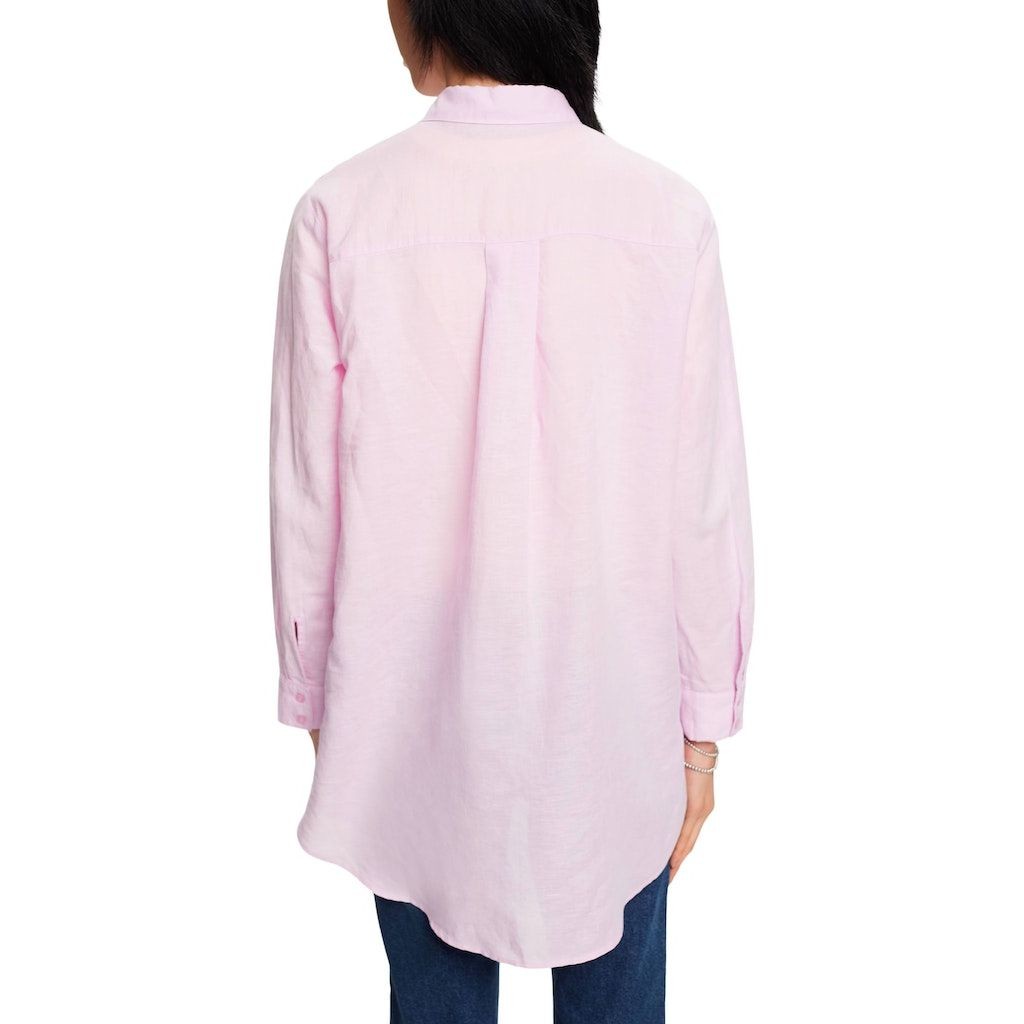 ESPRIT Palaidinės moterims, Rožinė, Linen Cotton Shirt 3
