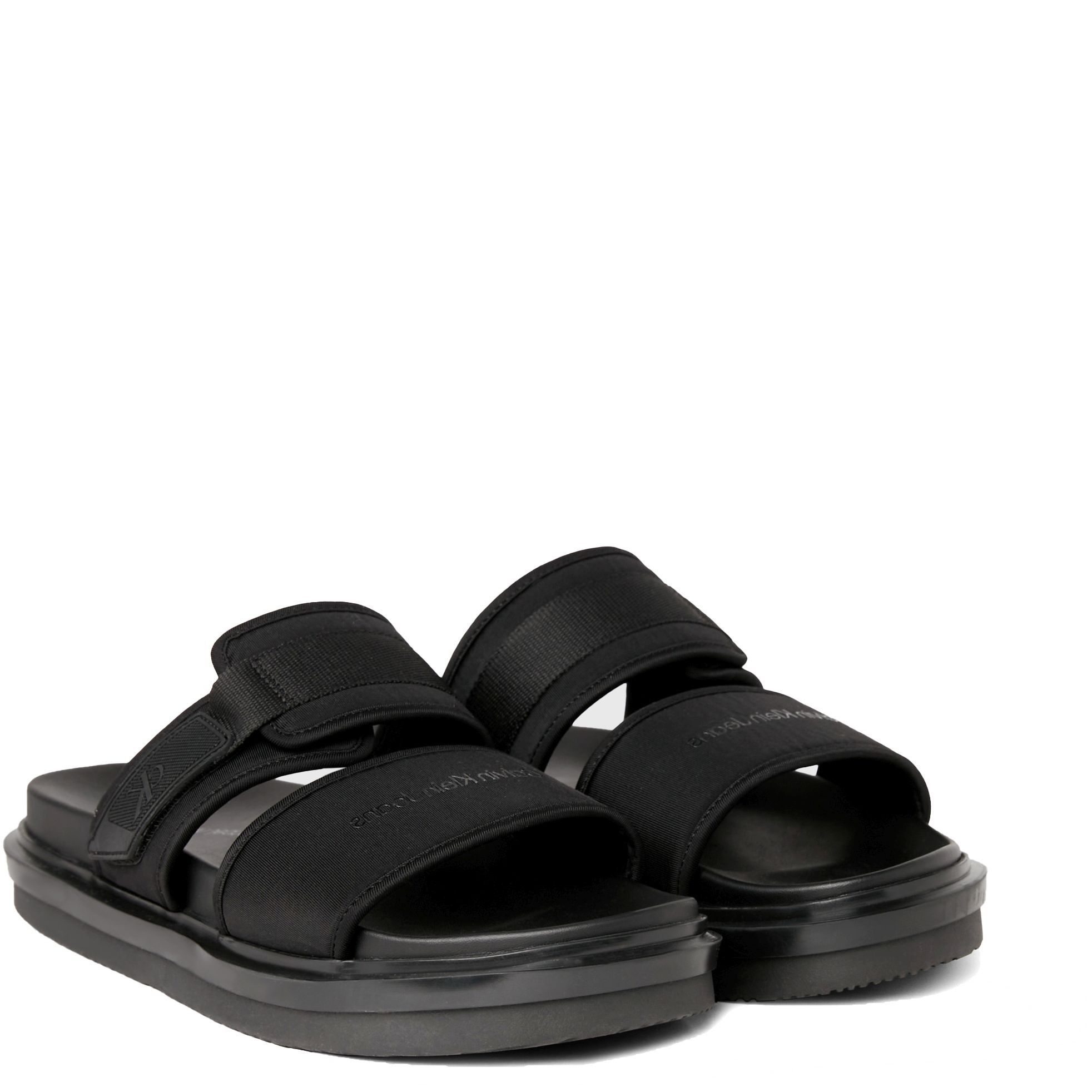 CALVIN KLEIN JEANS Šlepetės vyrams, Juoda, Double bar sandal 1