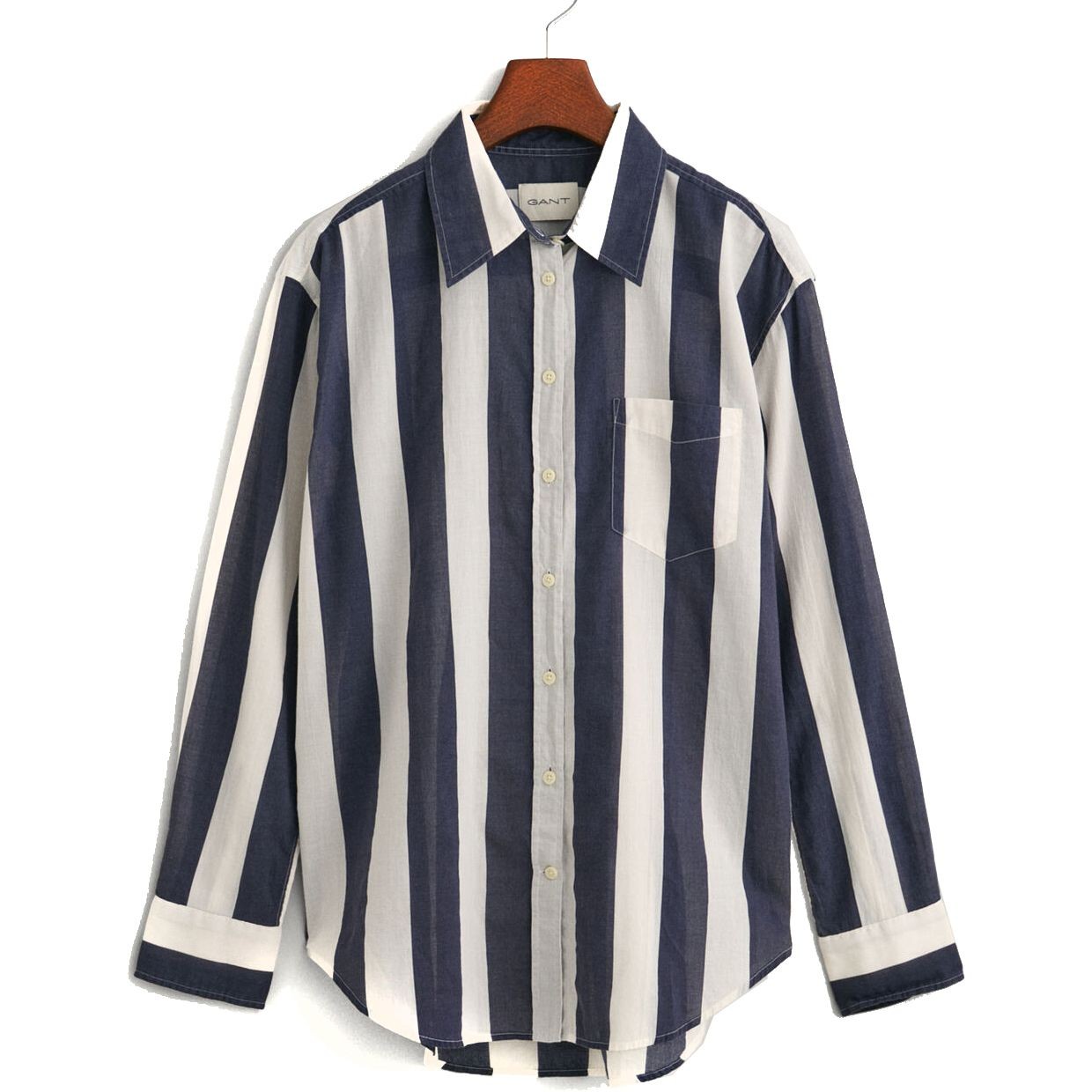 GANT Marškiniai ilgomis rankovėmis moterims, Mėlyna, Rel parasol striped shirt 1