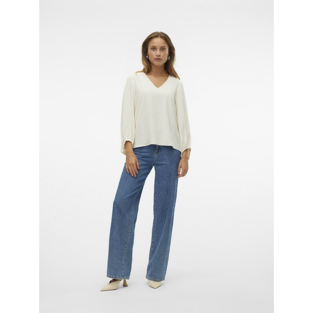 VERO MODA Palaidinės moterims, Balta, Olivia v-neck top 4