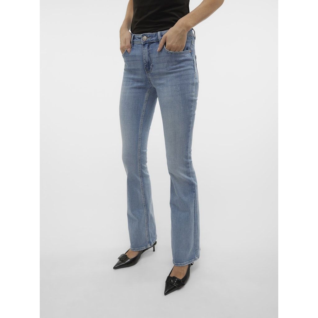 VERO MODA Platėjantys džinsai moterims, Mėlyna, Flash flared jeans 6