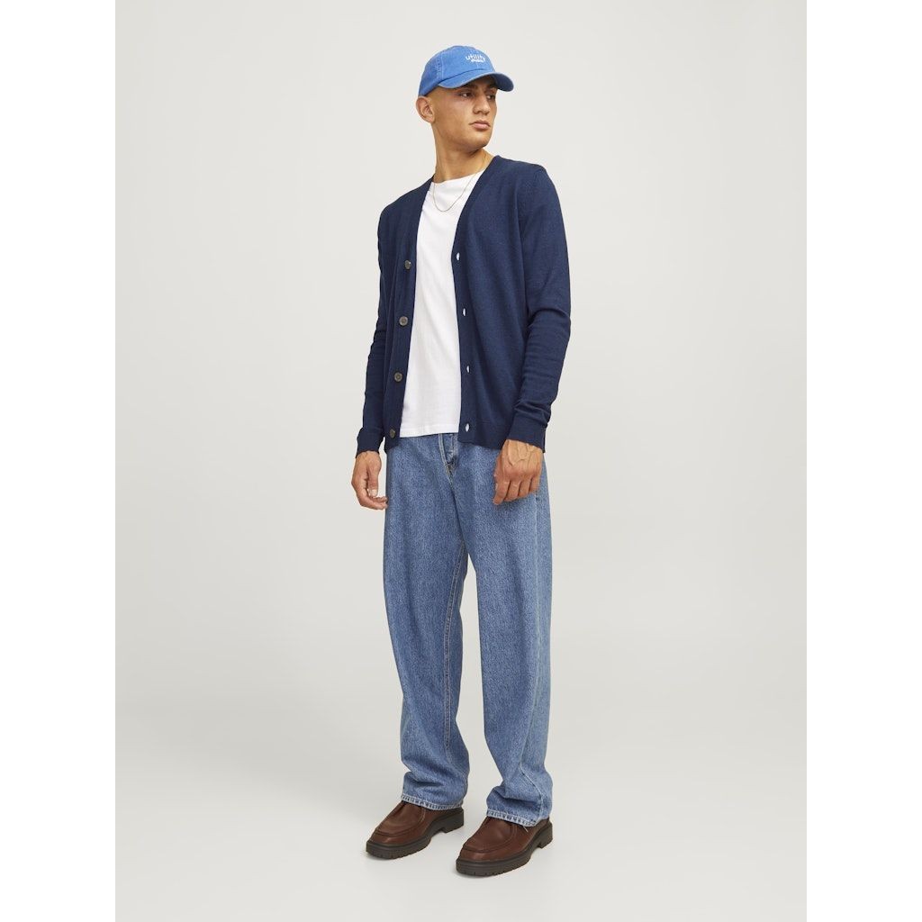 JACK & JONES Kardiganas vyrams, Mėlyna, Emil knit button cardigan 4