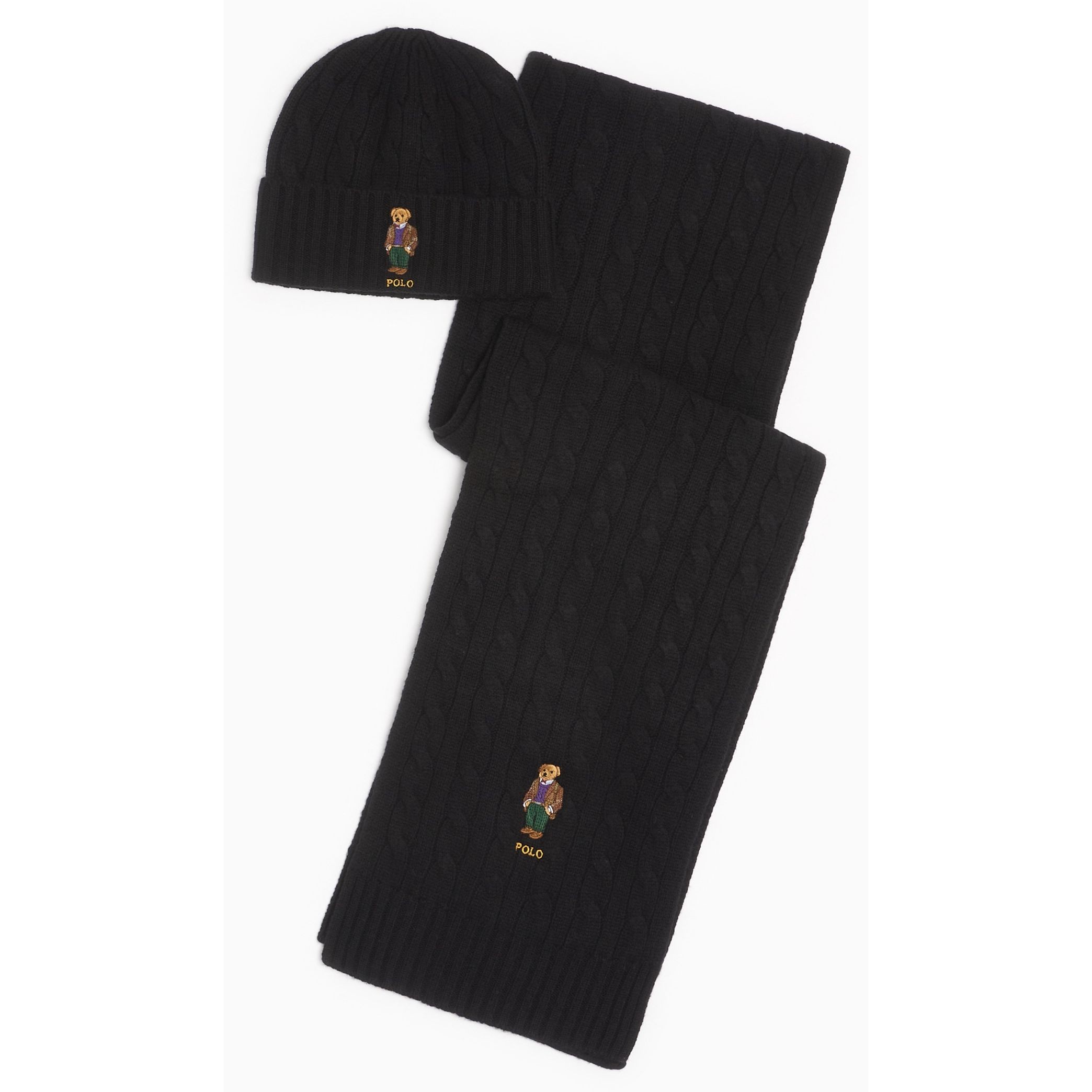 POLO RALPH LAUREN Šalikas vyrams, Juoda, Cable bear set 1