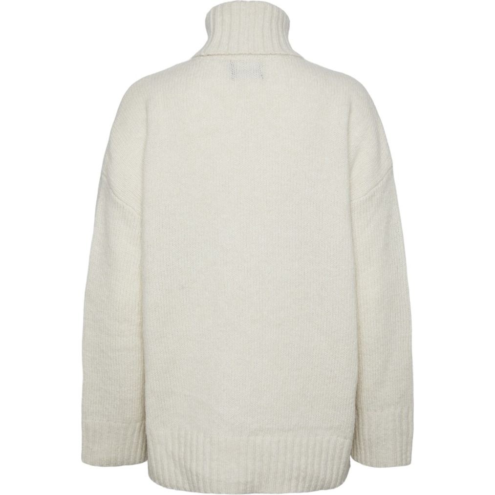 PIECES Megztinis su kaklu moterims, Balta, Nancy roll neck knit 2