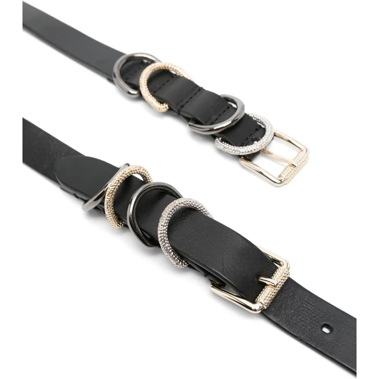 PINKO Diržas moterims, Juoda, Belt with metal loops 2