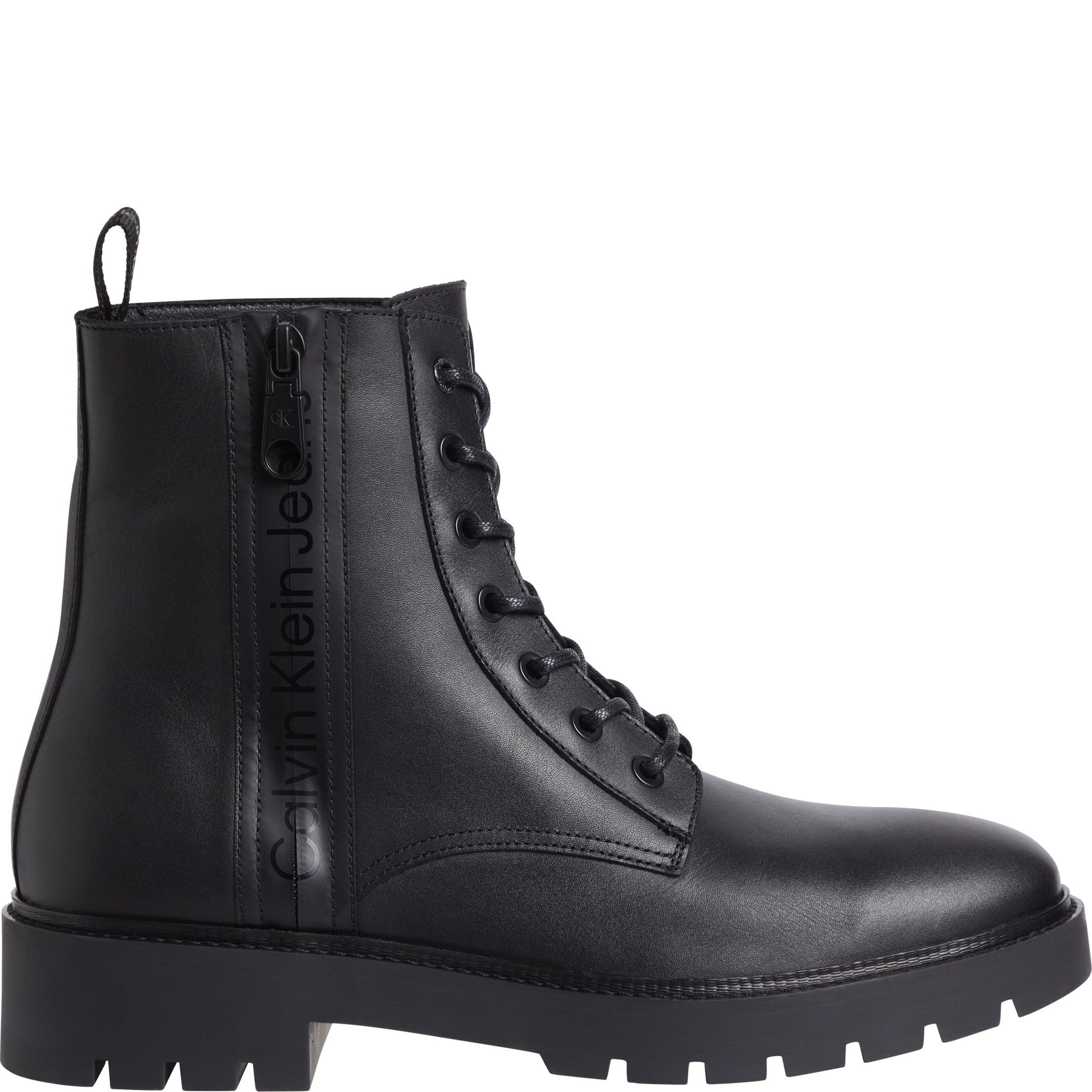 CALVIN KLEIN JEANS Aulinukai vyrams, Juoda, Combat mid laceup boot zip