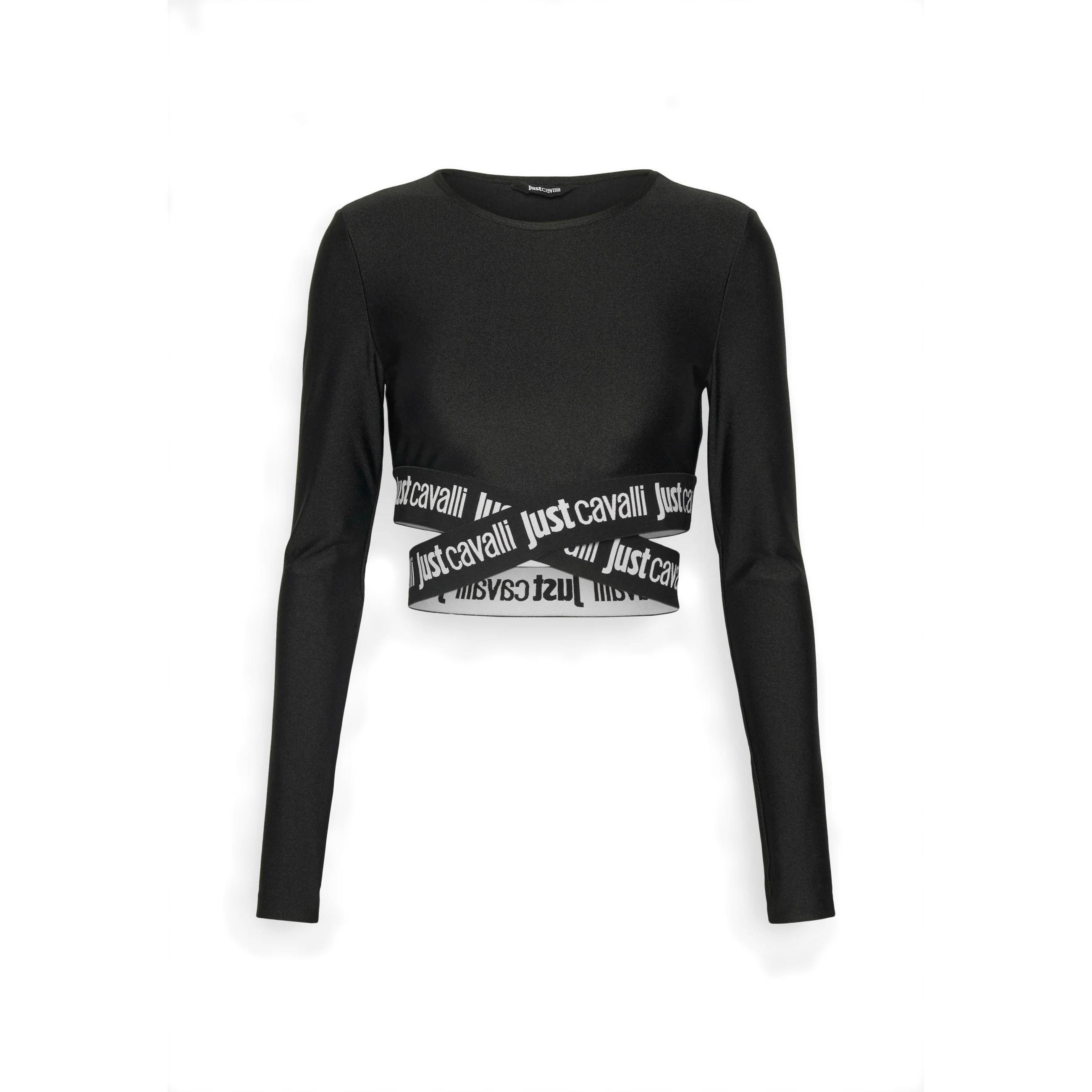 JUST CAVALLI Trumpinti marškinėliai moterims, Juoda, Long sleeve top 1