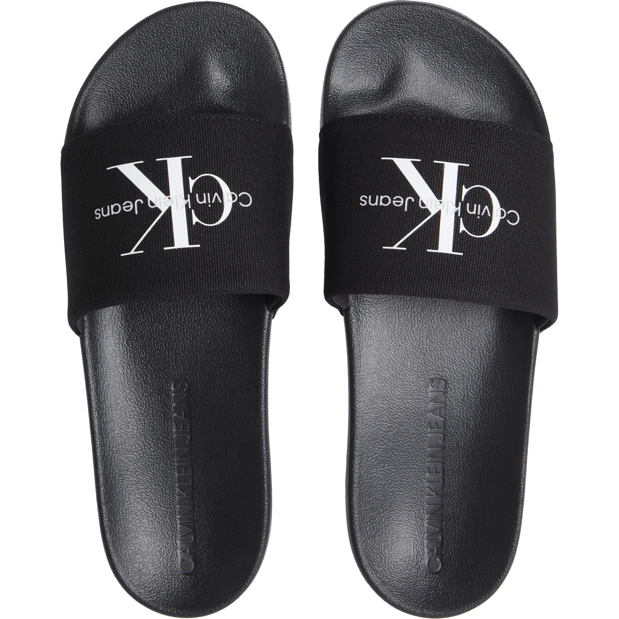 CALVIN KLEIN JEANS Guminės šlepetės vyrams, Juoda, Slide monogram 3