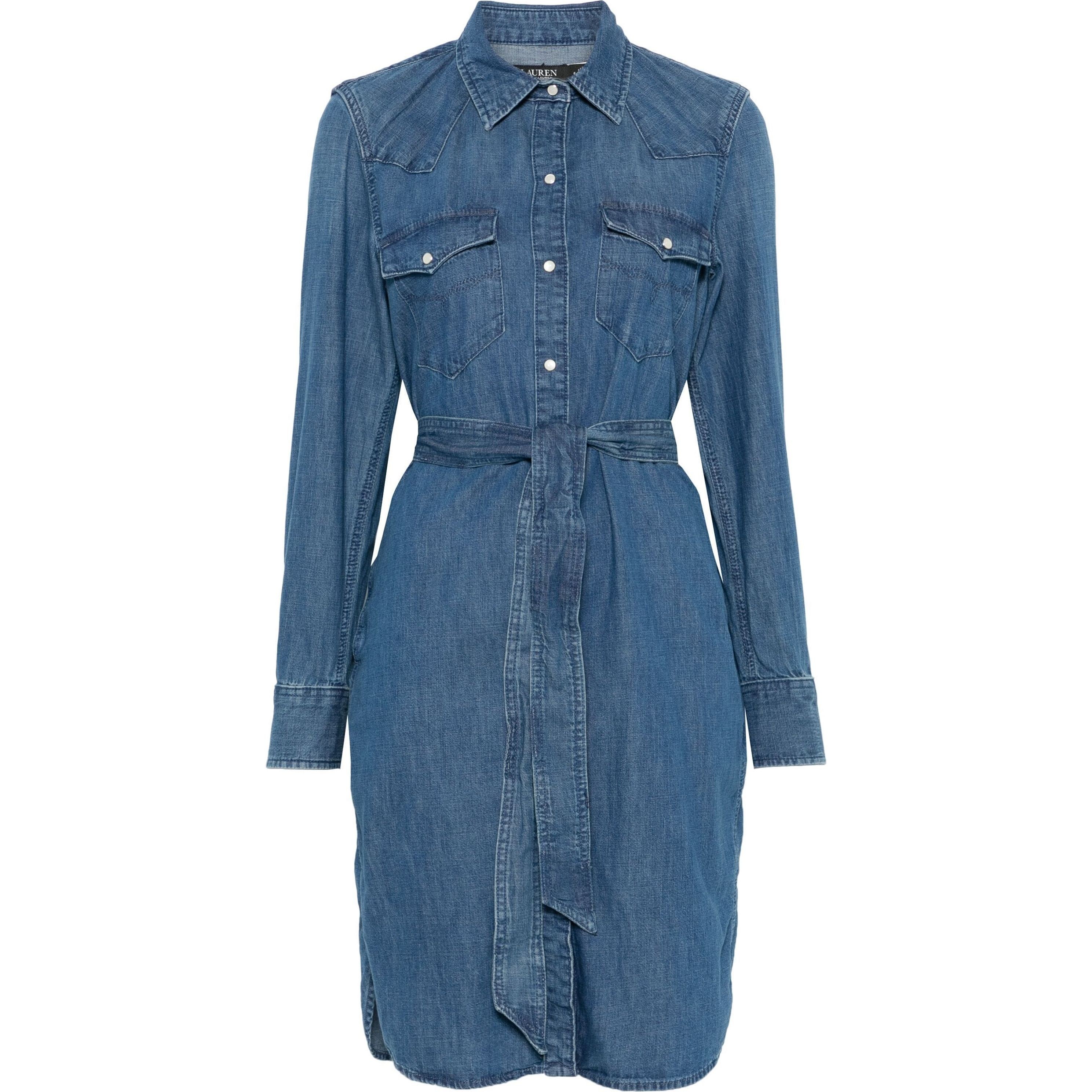 LAUREN RALPH LAUREN Midi suknelė moterims, Mėlyna, Long sleeve day dress 1