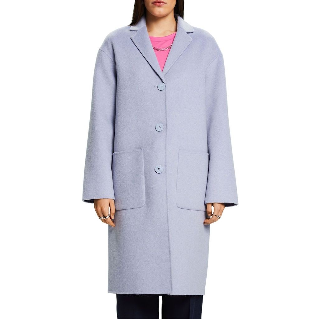 ESPRIT Paltas moterims, Mėlyna, Wool Blend Coat 2