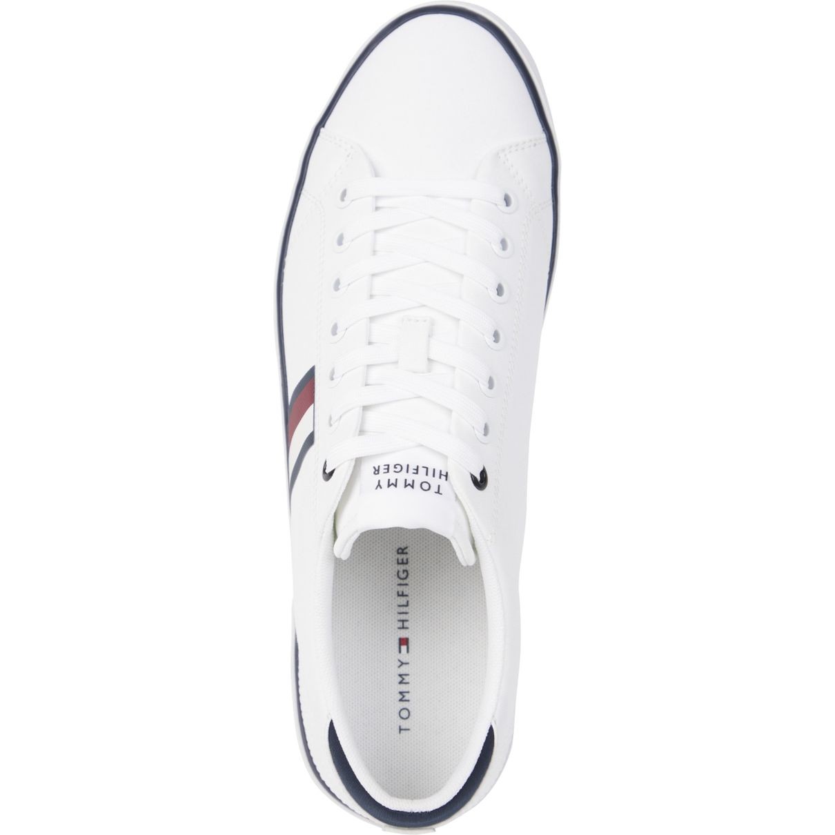 TOMMY HILFIGER Laisvalaikio bateliai vyrams, Balta, Vulc low stripes mesh leisure 3