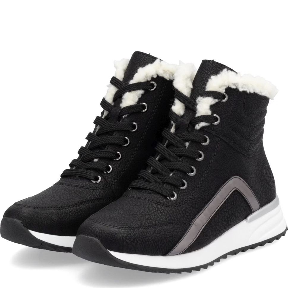 RIEKER Aulinukai moterims, Juoda, Ladies mid height boots 4