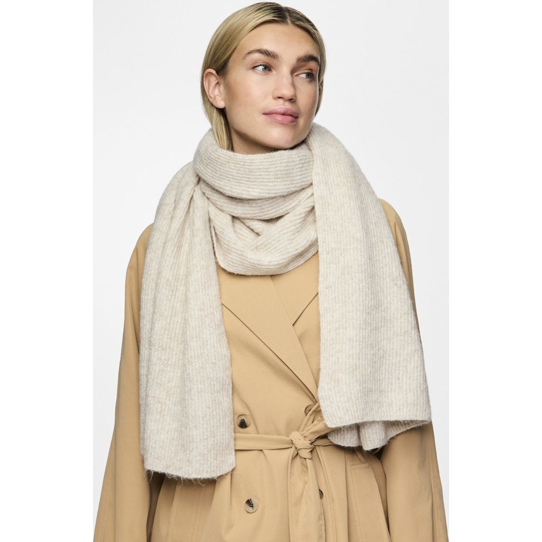 PIECES Šalikas moterims, Balta, Moella scarf 2