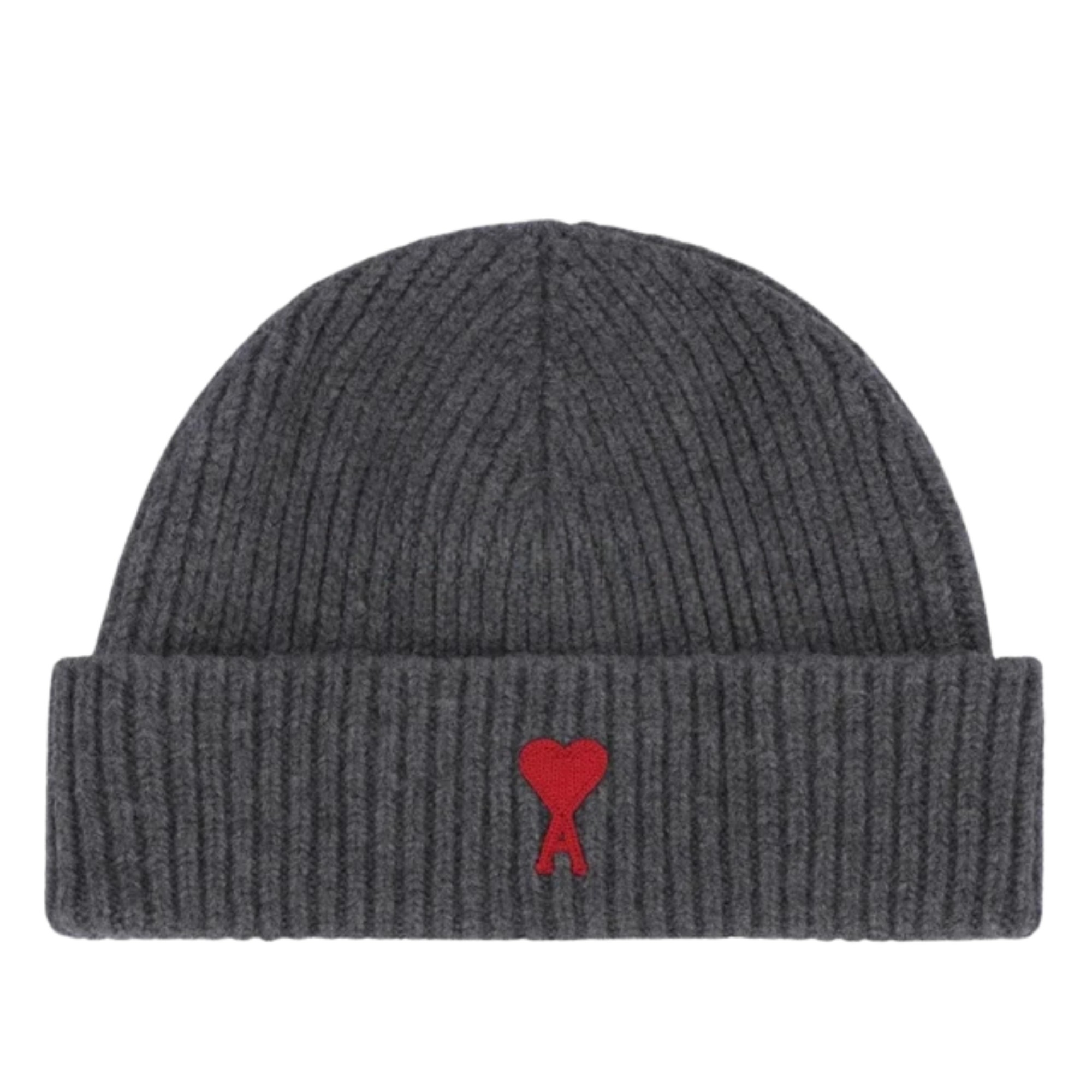 AMI PARIS Skrybėlė, Pilka, Beanie with ami de coeur