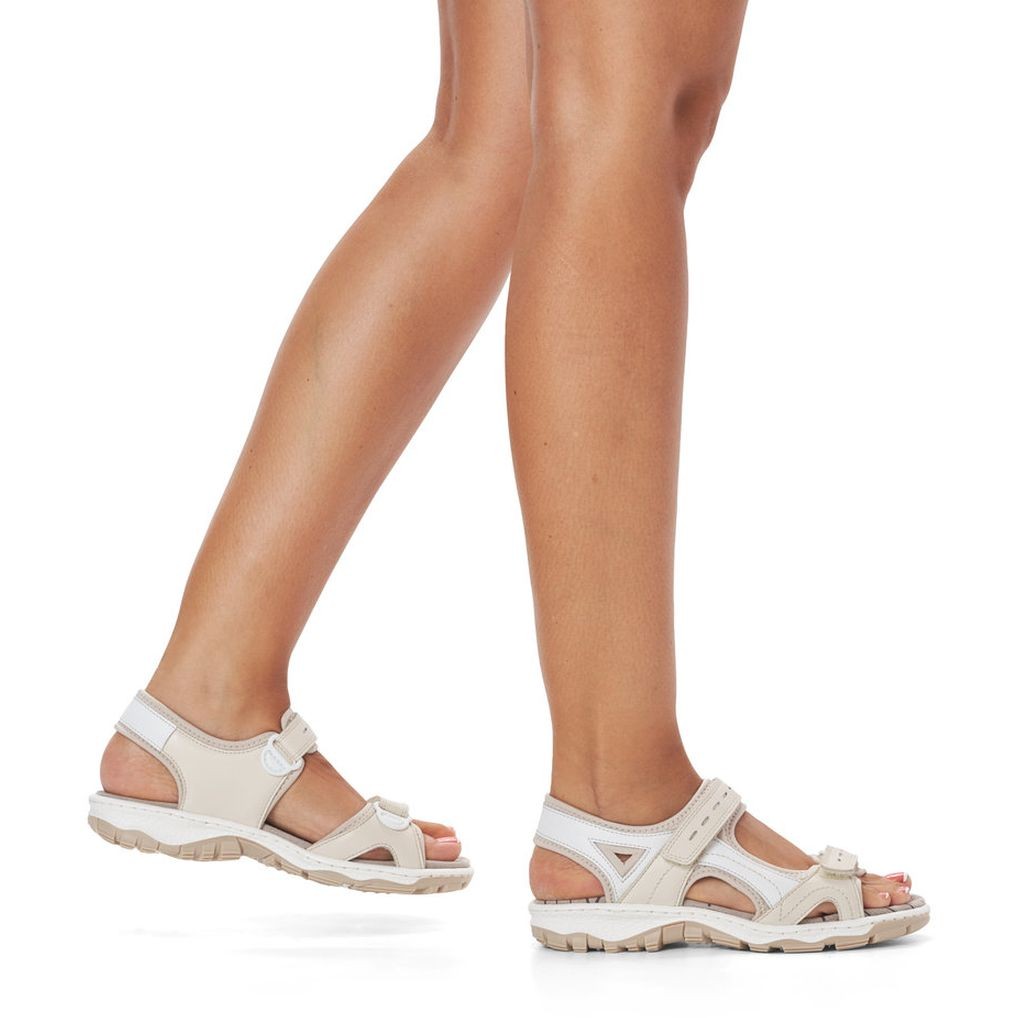 RIEKER Basutės moterims, Smėlio, SANDALS 2