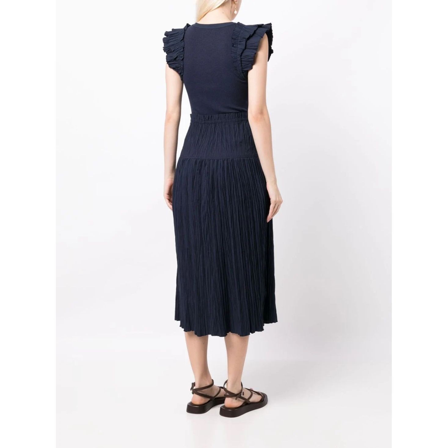 ULLA JOHNSON Midi suknelė moterims, Mėlyna, Virginia Dress 3