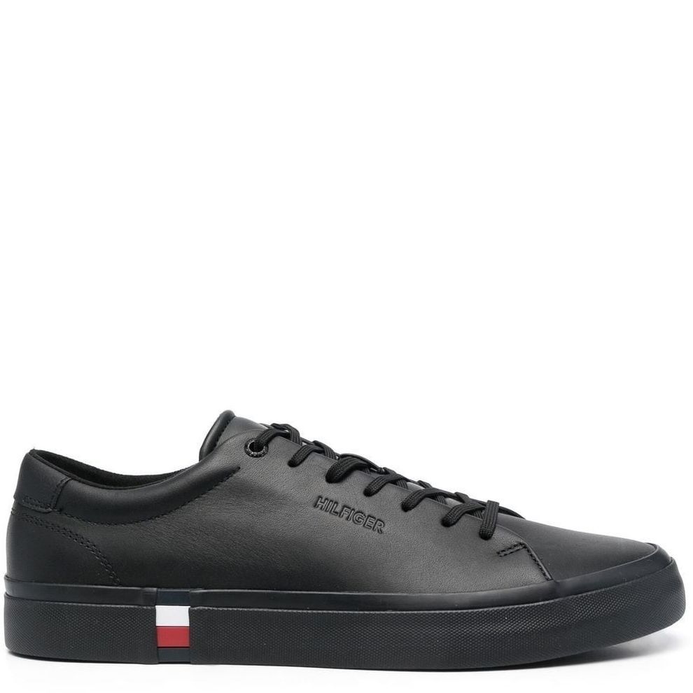 TOMMY HILFIGER Sportiniai bateliai vyrams, Juoda, VULC CORPORATE LEATHER 2