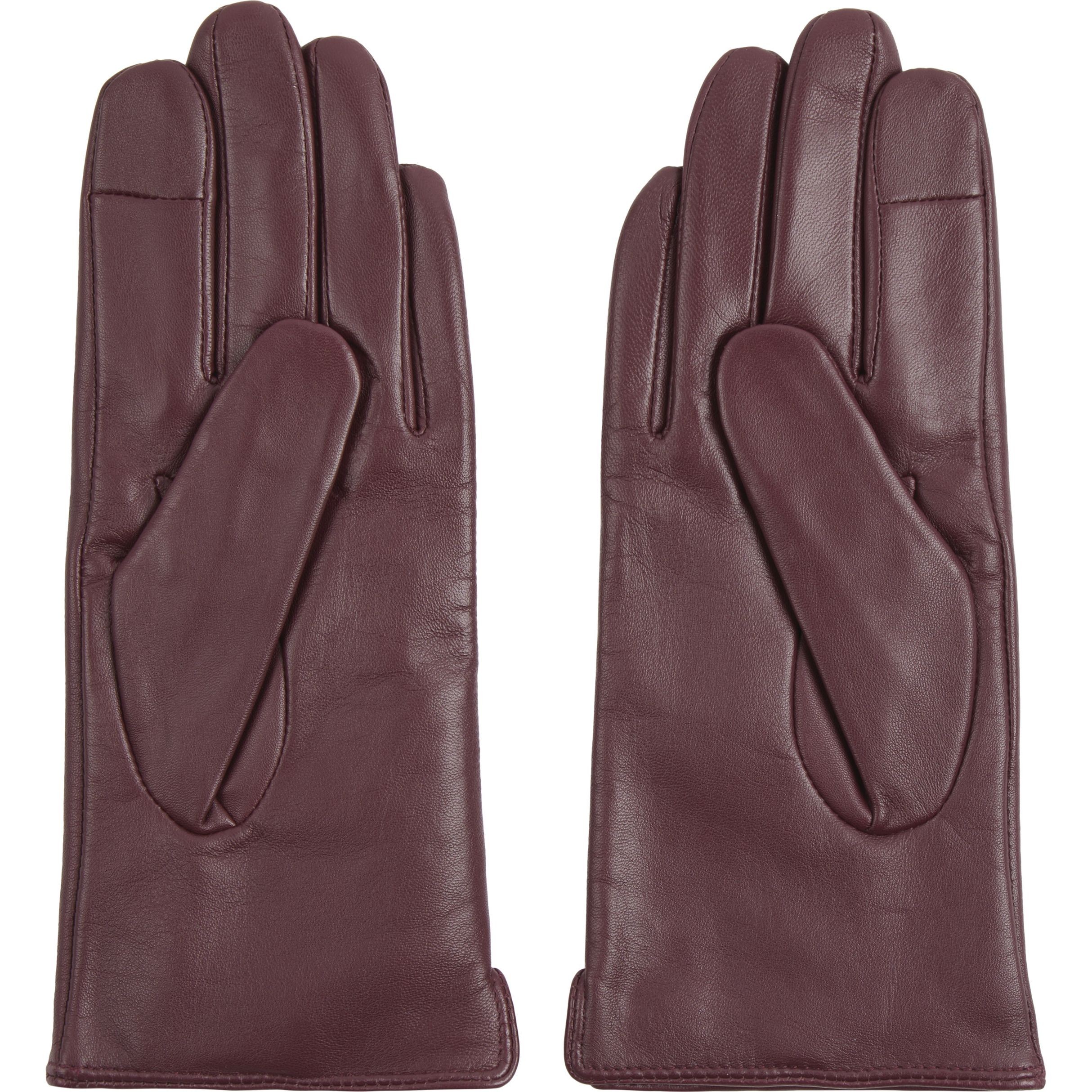 CALVIN KLEIN Pirštuotos pirštinės moterims, Vyšninė, Metal leather gloves 2
