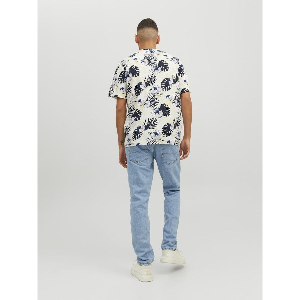 JACK & JONES Marškinėliai vyrams, Smėlio, JORTULUM AOP TEE SS 4
