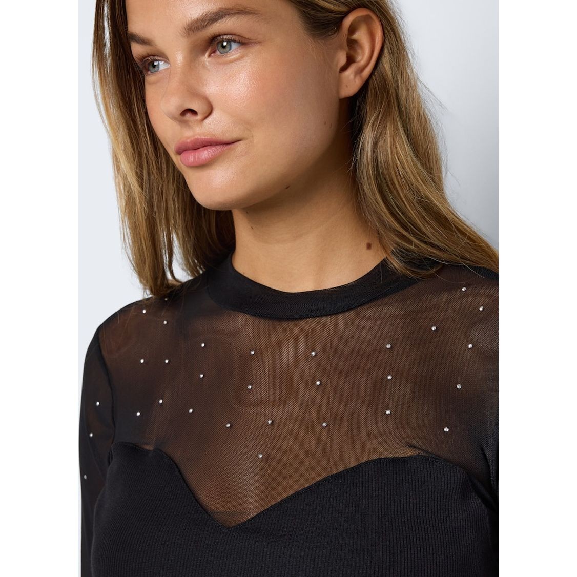 NOISY MAY Palaidinės moterims, Juoda, Maya mix detail top 6