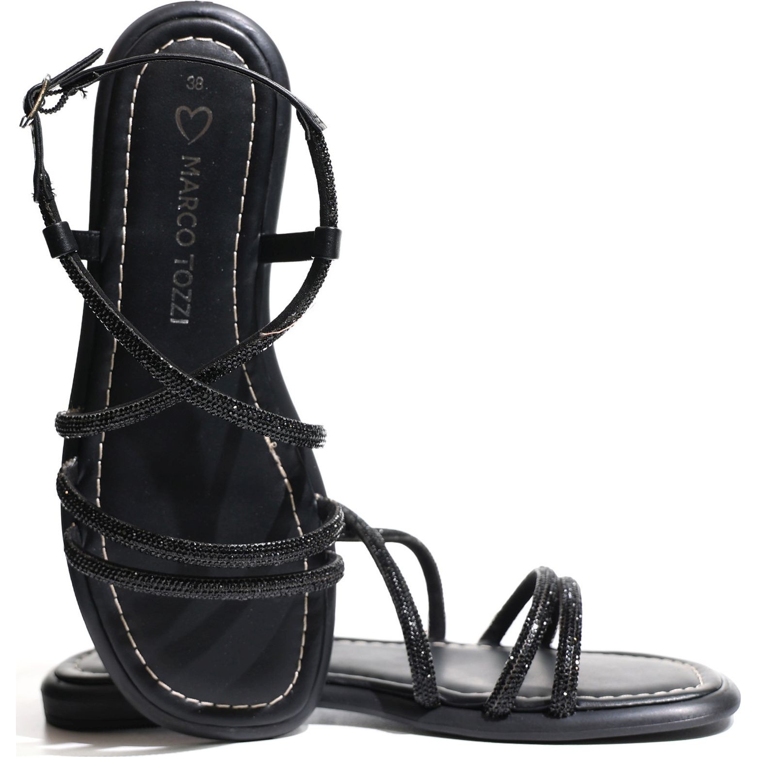 MARCO TOZZI Basutės moterims, Juoda, SANDALS 3