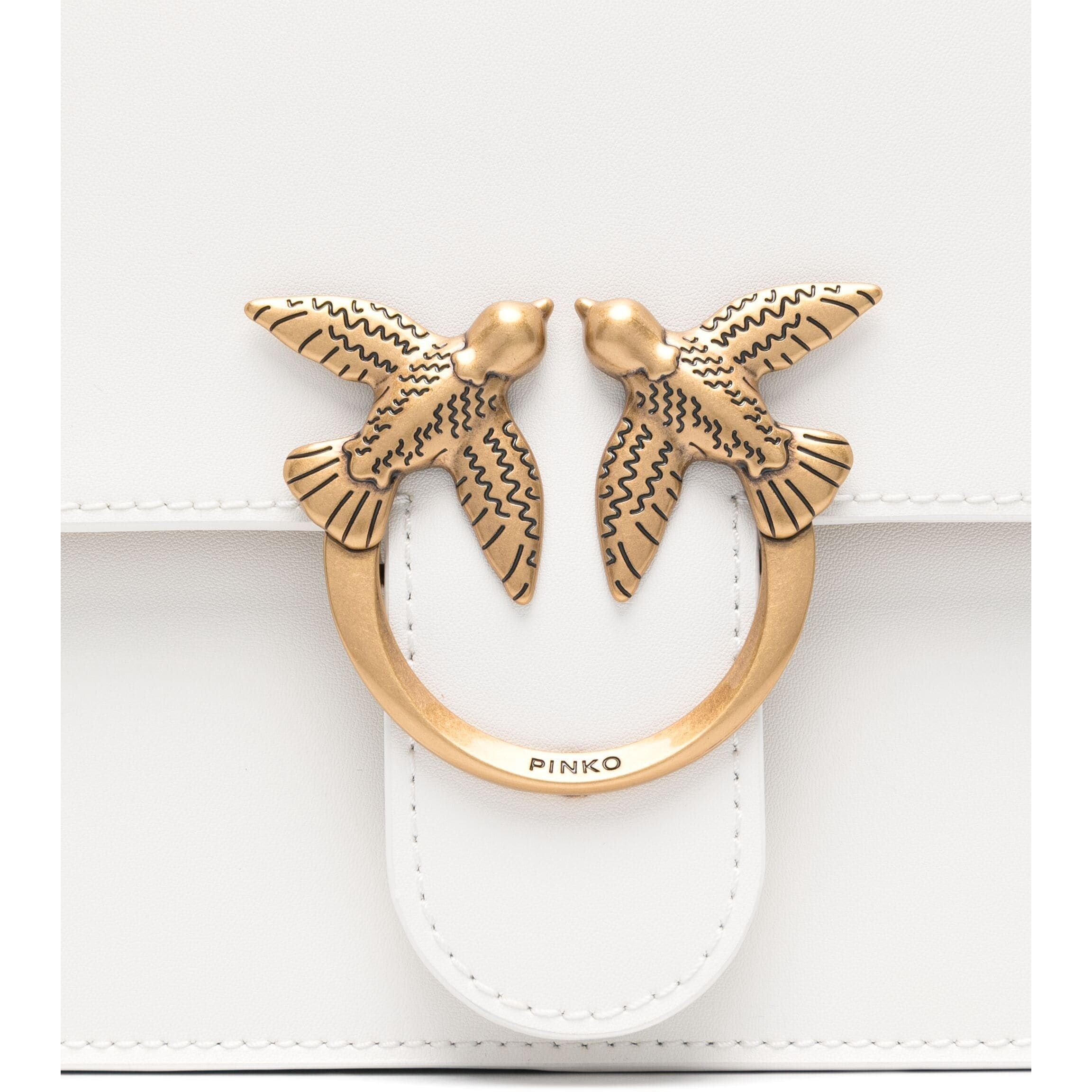 PINKO Pirkinių krepšys moterims, Balta, Love birds tote bag 3