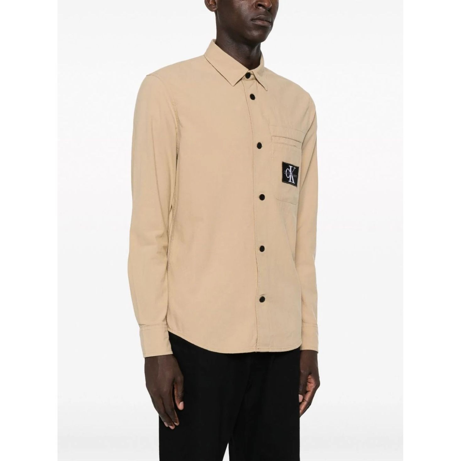 CALVIN KLEIN JEANS Marškiniai ilgomis rankovėmis vyrams, Smėlio, Textured shirt 3