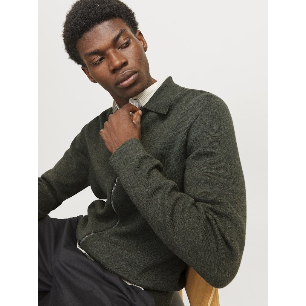 JACK & JONES Kardiganas vyrams, Pilka, Milano stitch knit cardigan 6