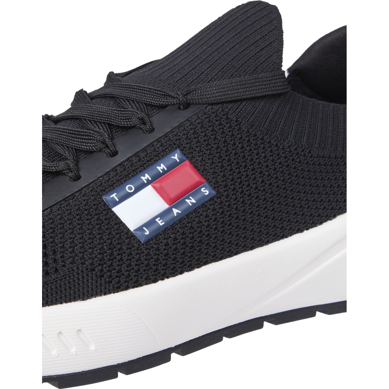 TOMMY JEANS Laisvalaikio bateliai vyrams, Juoda, Runner kntitted sneaker 5