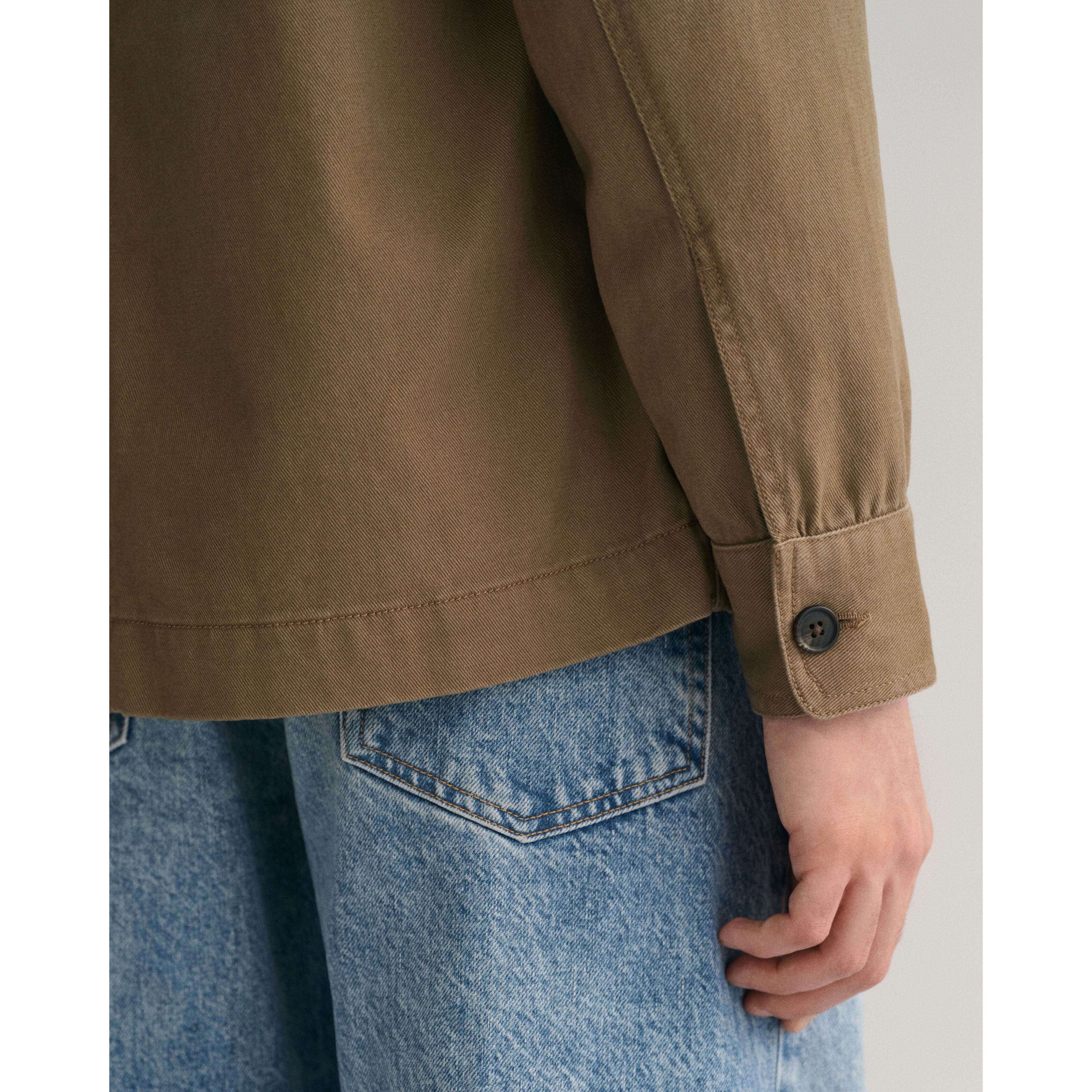 GANT Marškiniai vyrams, Ruda, BRUSHED TWILL OVERSHIRT 4