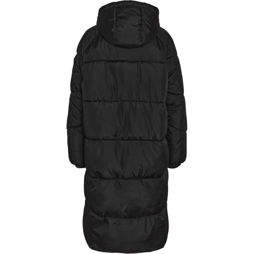 NOISY MAY Pūkinis paltas moterims, Juoda, Flora long puffer jacket 2