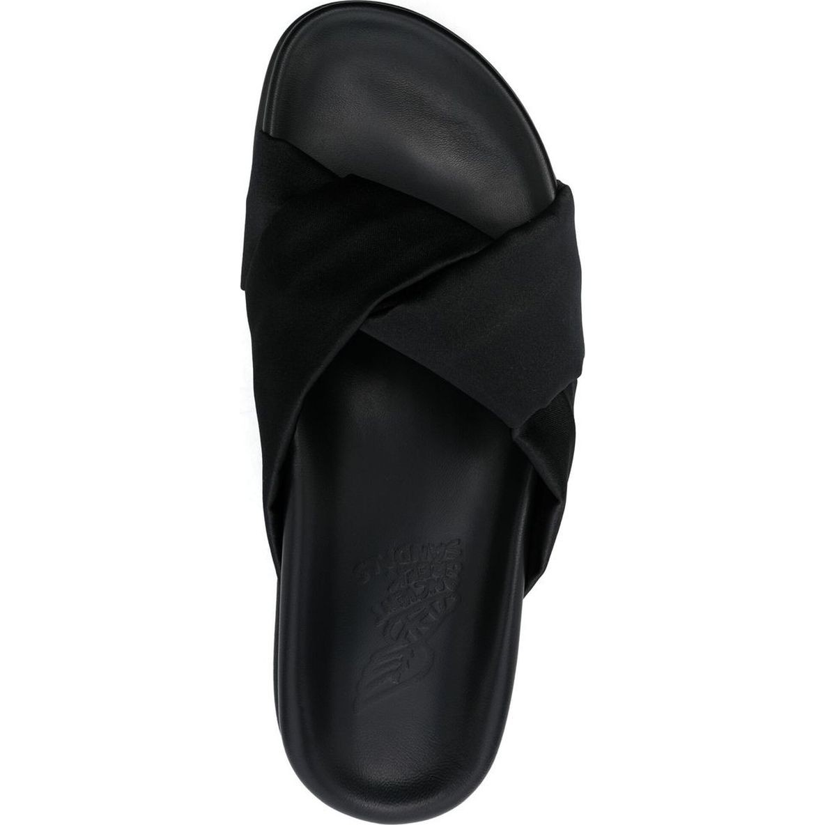 ANCIENT GREEK SANDAL Basutės moterims, Juoda, Whitney footbed satin sandals 4