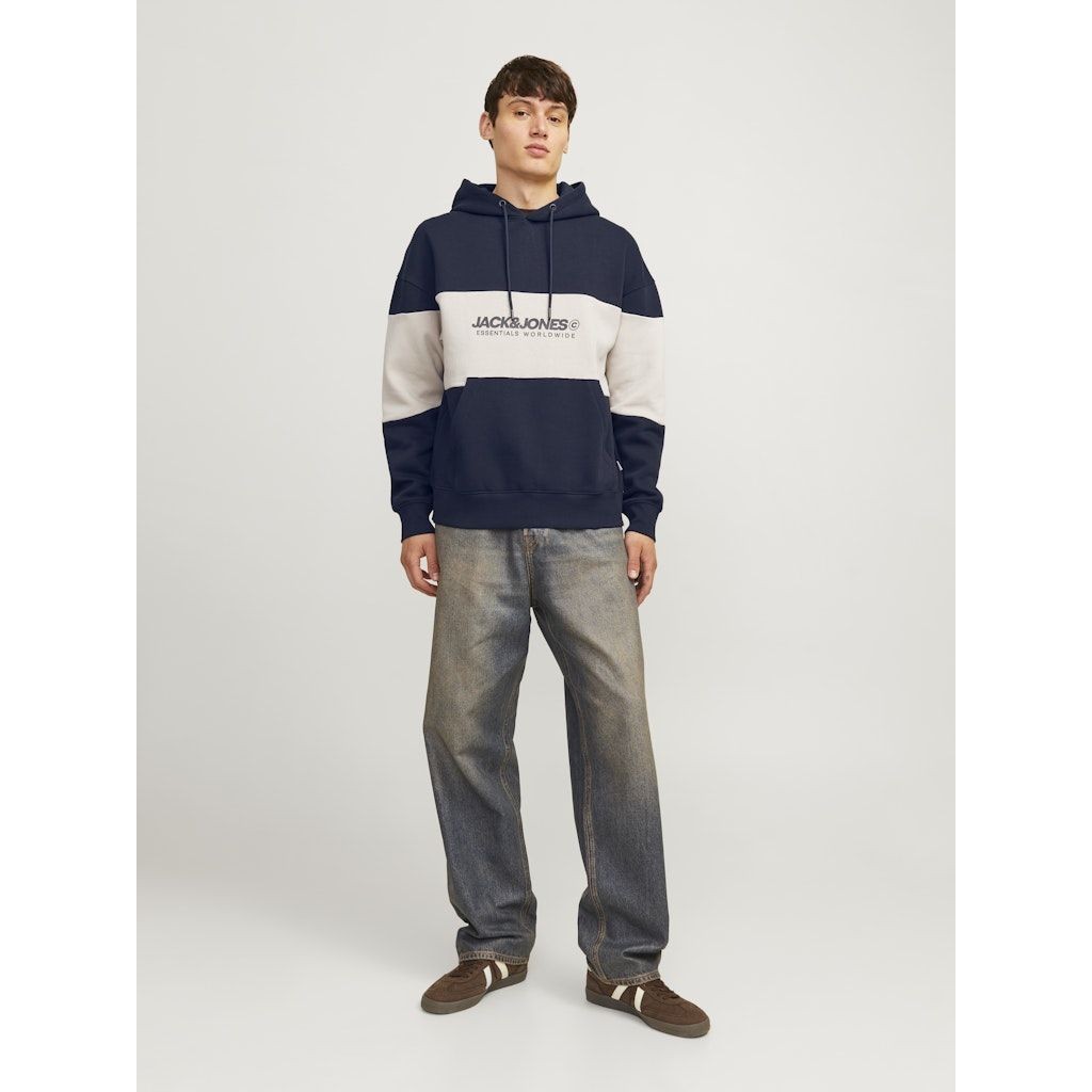 JACK & JONES Džemperis vyrams, Mėlyna, Legacy blocking sweat hood 7